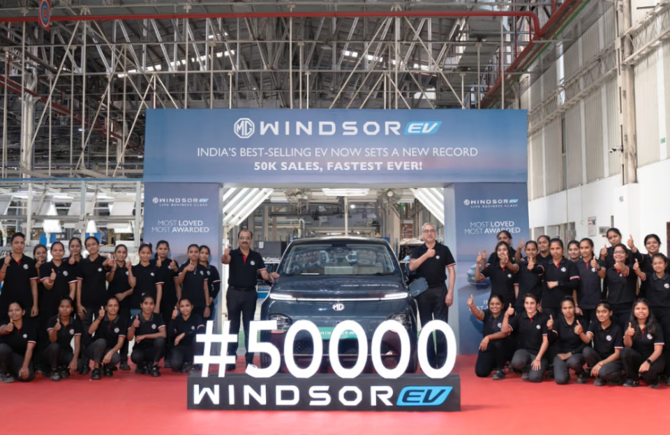 MG Windsor EV Achieves Fastest 50,000 Unit Sales in India